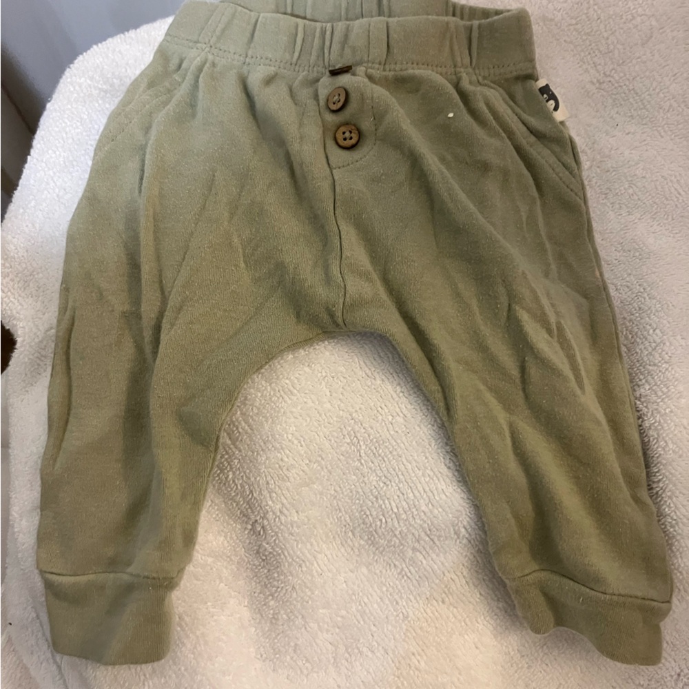 Rabbit Bear 3 month sage green pants